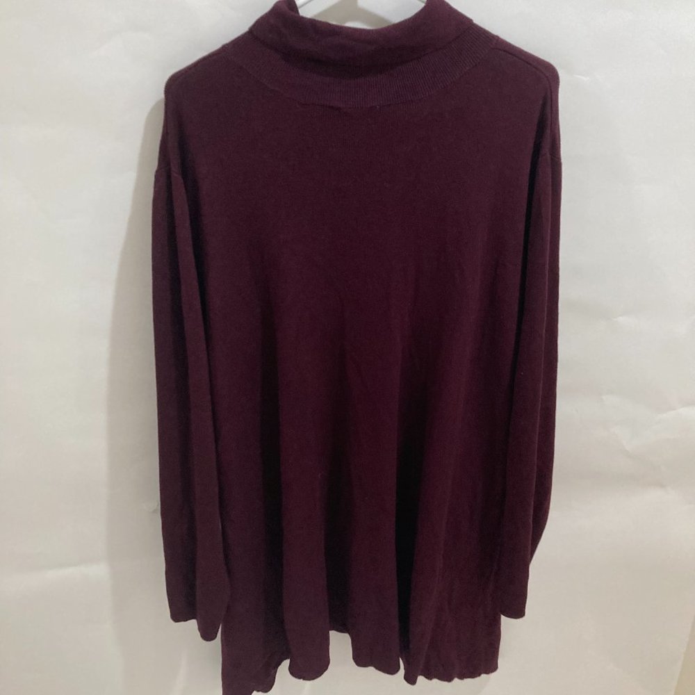Louis Dell' Olio Whisper Knit Burgundy Turtleneck Sweater Women's 3X